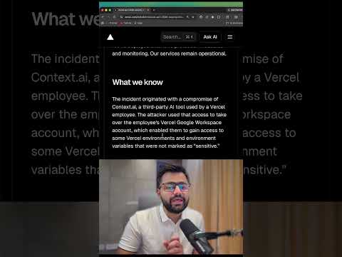 Vercel Hacked! Vercel April 2026 security incident #coding #backenddeveloper #programming